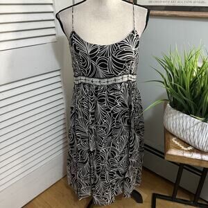 Vintage Muse Slip Dress 10 Black White Silk Babydoll Y2K Dainty Coquette Fairy